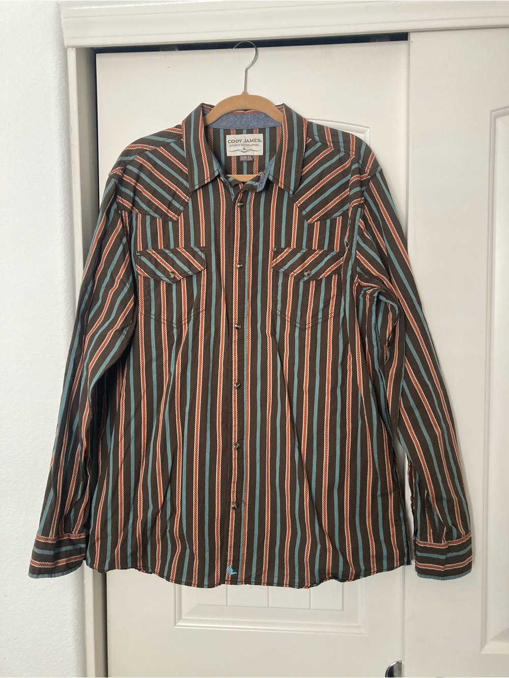 Cody James Men’s XL Striped Pearl Snap Western Cowboy Shirt